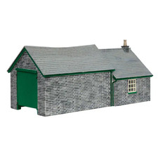 44-1007G Scenecraft OO Gauge Narrow Gauge (OO9) Stone Shed and Store Green