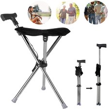 Folding Seat Cane Walking