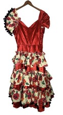 Vintage  Red Roses Ruffled