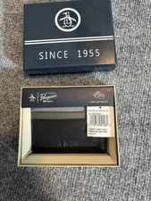 Original Penguin Men’s Leather Ombré in “Black 001” Card Case NWT