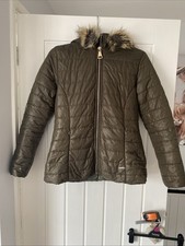 Ladies Small Khaki Lightweight Puffa Coat