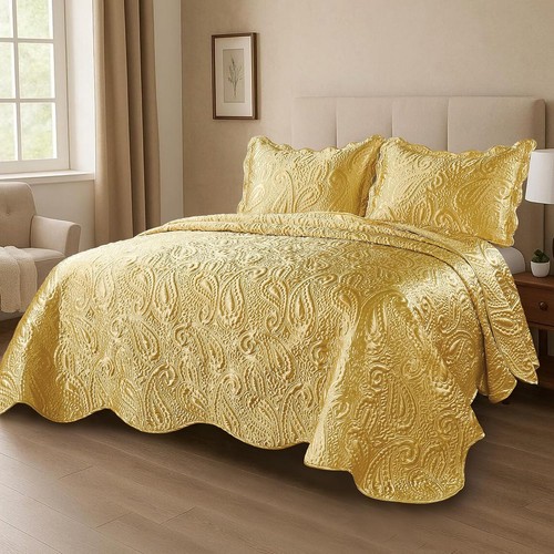 Hestin paisley satin quilt - paisley,