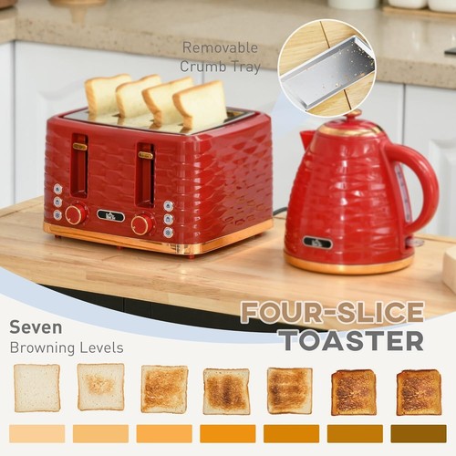 Homcom kettle and toaster set - and,