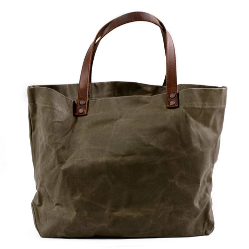 Waxed canvas travel tote - waxed,