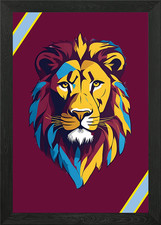 Aston Villa Lion Poster Framed