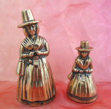 2 x Vintage Brass WELSH LADY