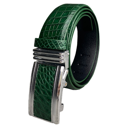 Green genuine crocodile belly - genuine,