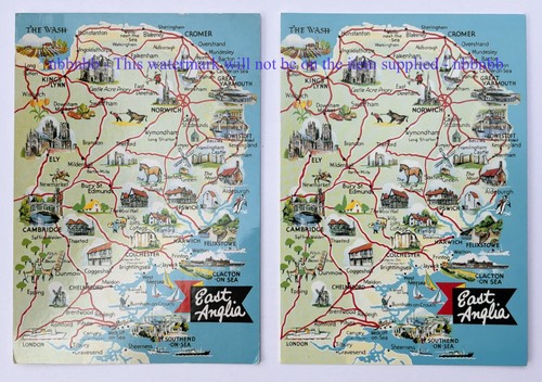 East anglia map postcards - 2,