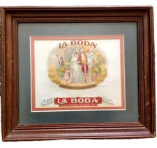 La Boda 1924 Framed Embossed Havana Cigar Box Label