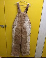 Vintage Carhartt USA made tan Dungarees with amazing sun fading big size quilted