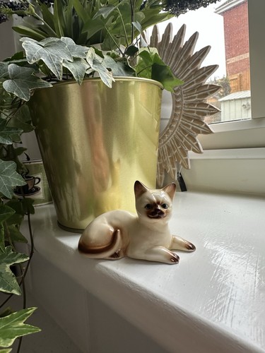 Vintage ceramic siamese cat - ceramic,