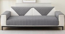 Quilted Sofa Slip Cover (90x210cm)  Sofa Protector Couch Cover GREY