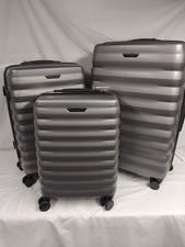 ROCK Berlin - Charcoal/Silver 3 piece luggage set - Double wheels/lined interior