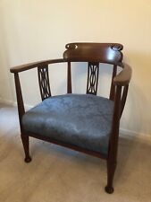 Antique Mahogany newly upholstered sprung Nursing Chair with string inlay