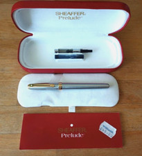 Sheaffer Prelude - Satin S/S Flighter G/T - Fountain Pen - Near Mint -USA -Boxed