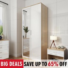 2 Door Wardrobe with Mirror