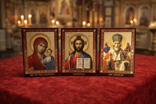 Handmade orthodox triptych - orthodox,