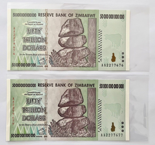 Zimbabwe trillion dollars - zimbabwe, 50