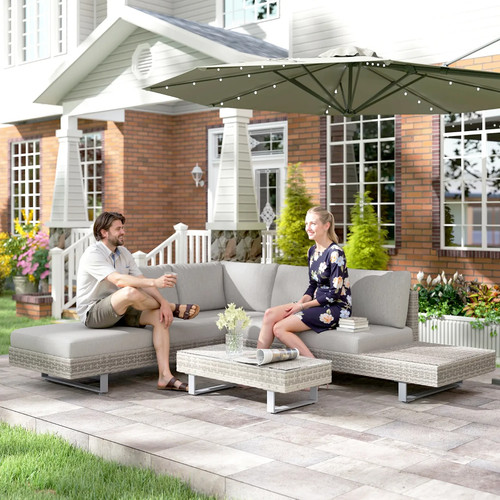 Rattan corner sofa table set - rattan,