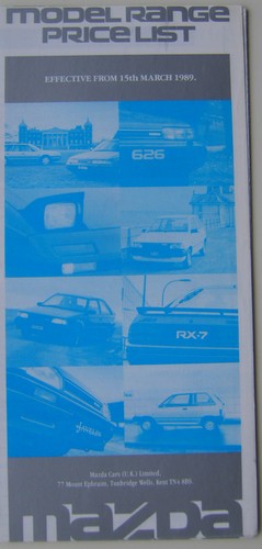 Mazda price list 1989 121 - price, 323