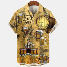 Mens Button Down Shirts Beer