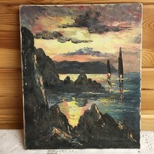 French Naive Vintage Oil