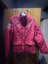 Joules Burghley Horse Trials Women's Quilted Jacket Red size Small 