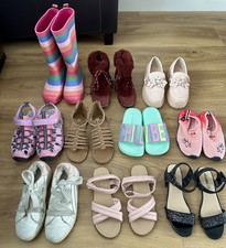 Bundle Job Lot Of Girls Boots Wellies Pool Aqua Shoes Sandals Size 1 (10 Pairs)