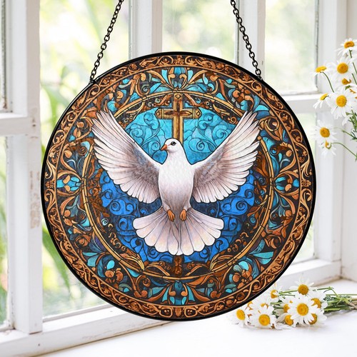 Stained glass dove suncatcher - dove,