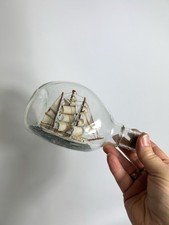 Vintage Gorch Fock Ship In A Bottle / Galleon Ship In Dimple Whiskey Bottle