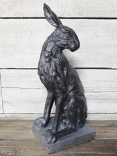 Hare Sculpture - Matt Black