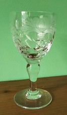Beautiful Royal Brierley Honeysuckle Pattern Crystal Wine Glass Signed