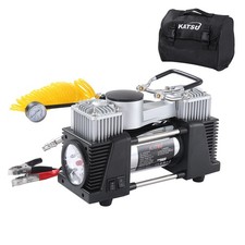 KATSU 150PSI Dual Cylinder Car Tyre Inflator, 12V LED Air Compressor RRP £36