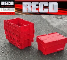 10 x BRIGHT RED USED TOTE BOX