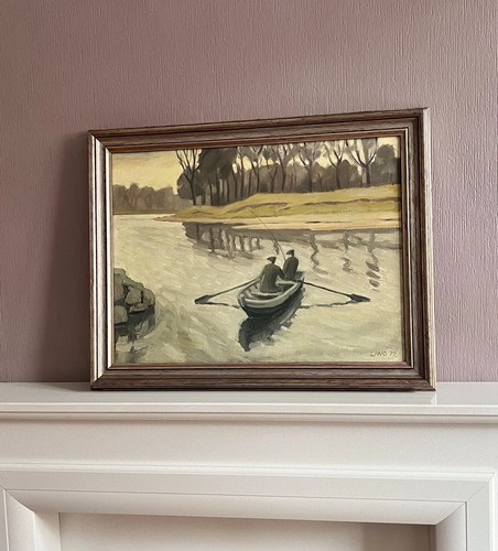 Vintage large oil painting