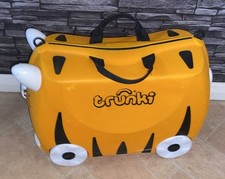 Trunki Child Suitcase Boys Girls Luggage Orange Tiger Pattern Ride On Holiday 