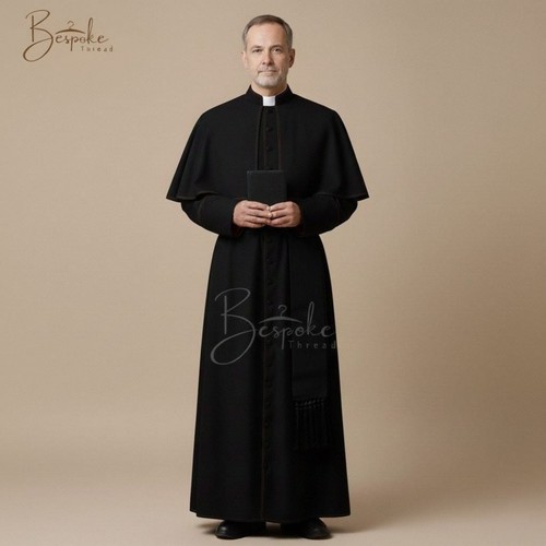 Black priest cassock shoulder - black,