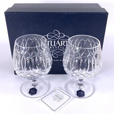 Stuart Crystal Windsor Brandy Glasses Boxed Pair 12oz Balloon 1st Quality Etched