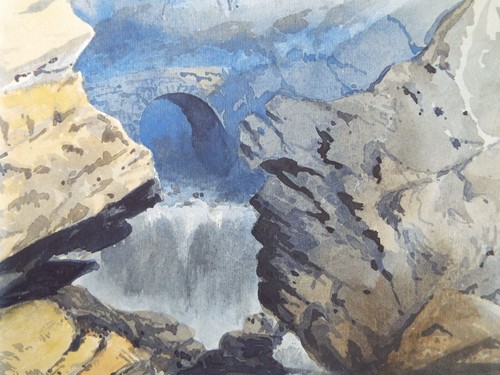 Original watercolour cascade - original, watercolour,