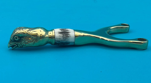 Hand made solid brass catapult - hand,