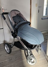 Egg pram pushchair stroller Buggy - Mist blue. dual facing big wheel Easy Fold ✅