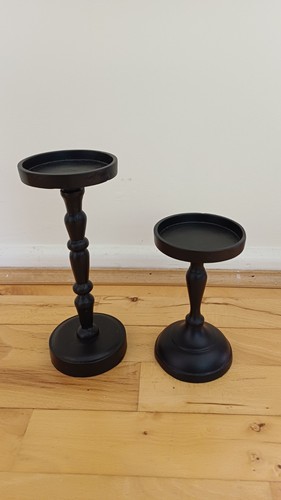 Pair pillar candle - pair, holders