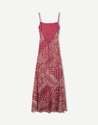 Bershka printed tulle mesh - bershka,