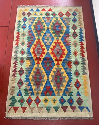 Handmade kilim wool rug - wool,