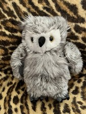 Papyrus Fluffy Grey/White Owlet Baby Snowy Owl Soft Plush Toy 15"