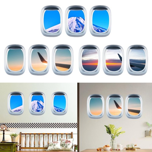3pcs airplane window stickers - airplane,