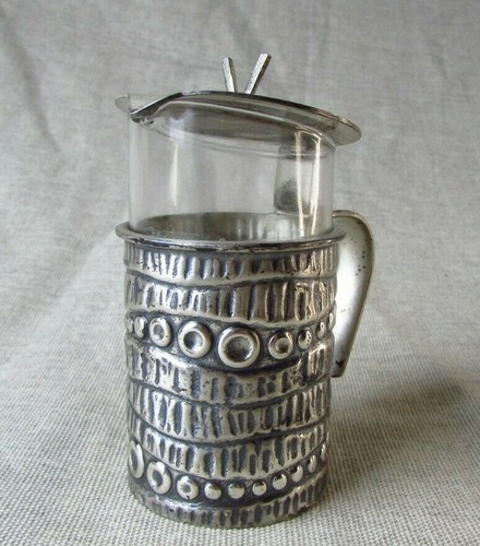 Small vintage glass metal - glass, &