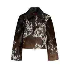 Genuine Cowhide Leather Jacket for Women | Natural Hair-On Cow Skin Fashion Coat