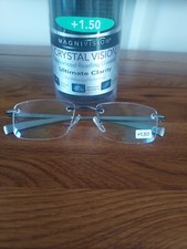 MENS +1.50 FOSTER GRANT MAGNIVISION CRYSTAL VISION LE CARRE READING GLASSES, £30