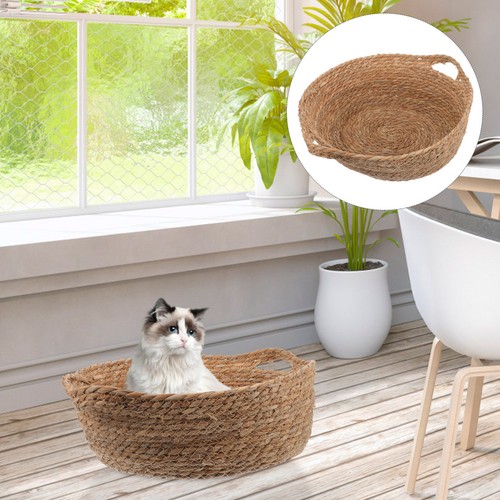 Cat bed with handles wicker - cat,